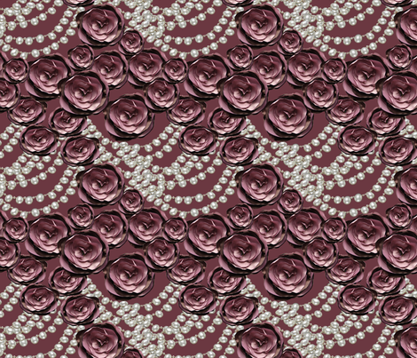roses and pearls layered fabric by kociara on Spoonflower - custom fabric