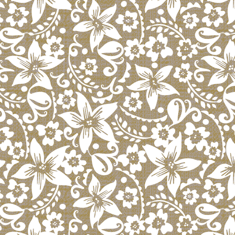 Neutral floral-small fabric by ottomanbrim on Spoonflower - custom fabric