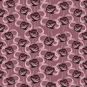 roses and bows on mauve