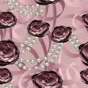 bows and roses on faded pink