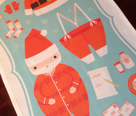 Santa tea towels & potholder