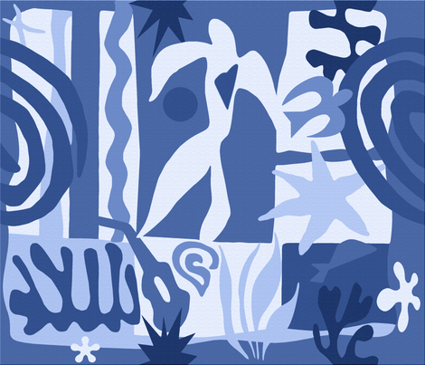 Matisse03blue fabric by chicca_besso on Spoonflower - custom fabric