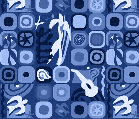 Matisse04blue fabric by chicca_besso on Spoonflower - custom fabric