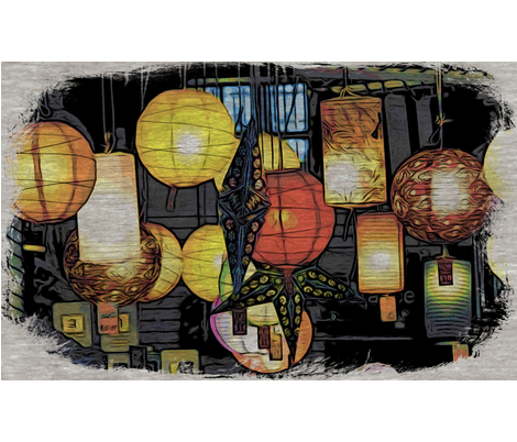 Lanterns #4 fabric by technorican on Spoonflower - custom fabric