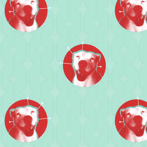 Retro Lucille - Aqua fabric by luckylucille on Spoonflower - custom fabric
