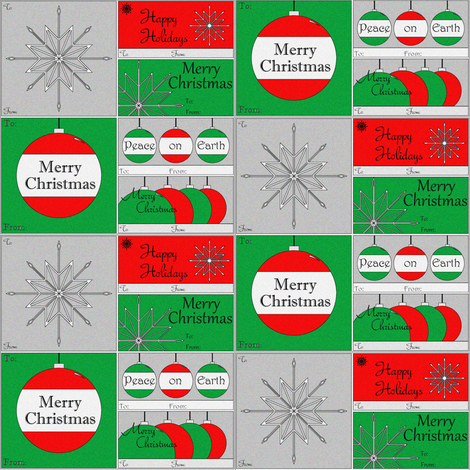 Merry Christmas Gift Tags fabric by eiralav on Spoonflower - custom fabric