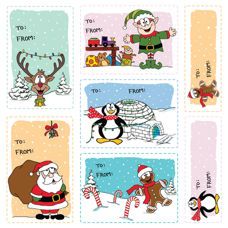 Jolly Holiday Gift Tags fabric by holladay on Spoonflower - custom fabric