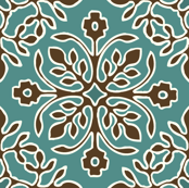 2-Papercuts diagonal - vector - with outlines - brown & cream on bluegreen-sm