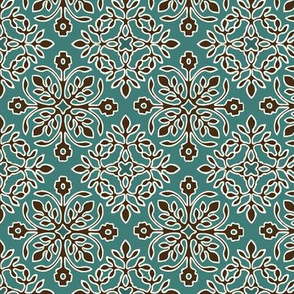 2-Papercuts diagonal - vector - with outlines - brown & cream on bluegreen-sm