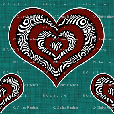 Voodoo Hearts on teal large