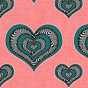 Voodoo Hearts on pink large