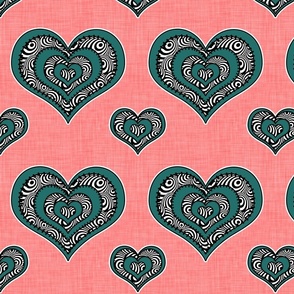 Voodoo Hearts on pink medium