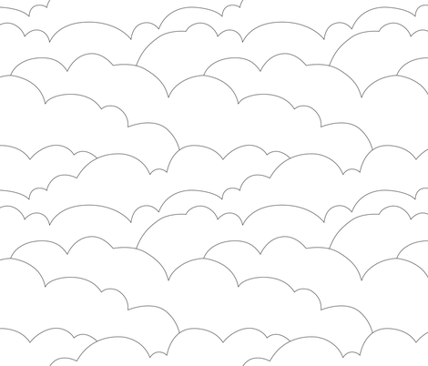 skyline clouds - black on white