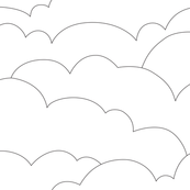 skyline clouds - black on white