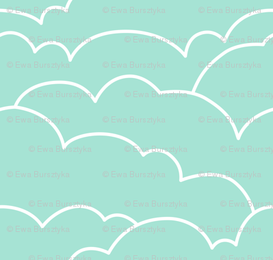 skyline clouds - mint