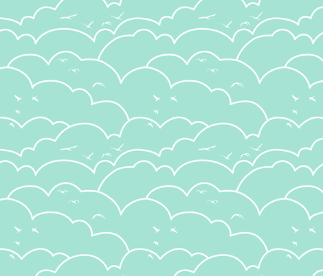 flying high - mint fabric by ravynka on Spoonflower - custom fabric