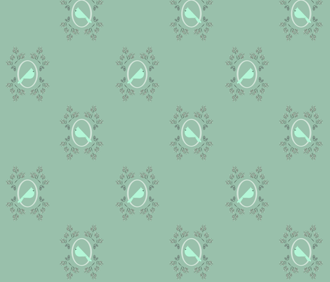 Minty winter bird fabric by langdon on Spoonflower - custom fabric