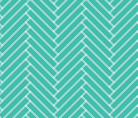 herringbone turquoise fabric by ravynka on Spoonflower - custom fabric