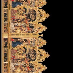 The Nativity Scene Double Border Print ~ Ebony