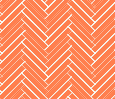 herringbone tangerine fabric by ravynka on Spoonflower - custom fabric