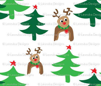 Reindeers and Christmas Trees