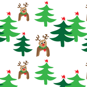 Reindeers and Christmas Trees