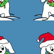 Christmas Dog with Santa Hat