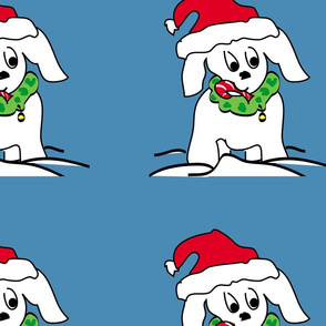 Christmas Dog with Santa Hat