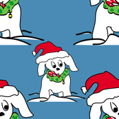 Holiday Dog with Santa Hat
