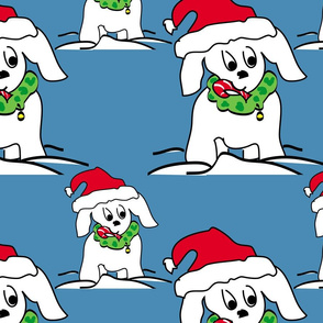 Holiday Dog with Santa Hat