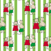 Christmas Couple in Holiday Bath Towels