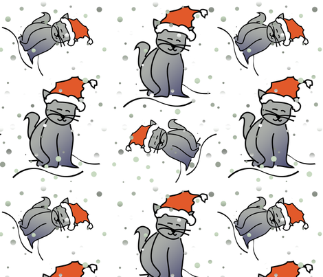 Christmas Cats fabric by lesrubadesigns on Spoonflower - custom fabric