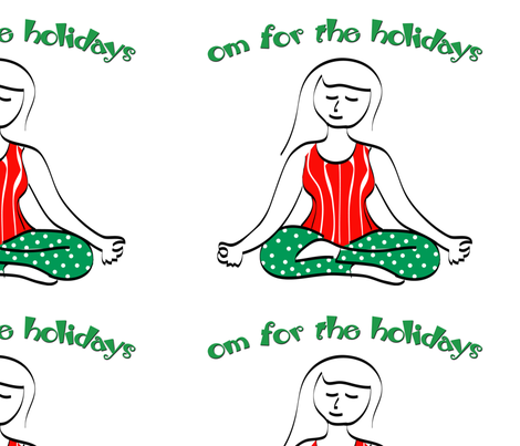 Holiday Yoga Om for the Holidays fabric by lesrubadesigns on Spoonflower - custom fabric