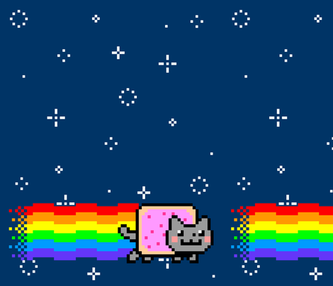 Nyan Cat Re-Pixeled - Basic Layout fabric by vanityblood on Spoonflower - custom fabric