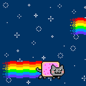 Nyan Cat Re-Pixeled - Half Drop Layout