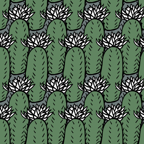 Flowering Cactus fabric by pond_ripple on Spoonflower - custom fabric