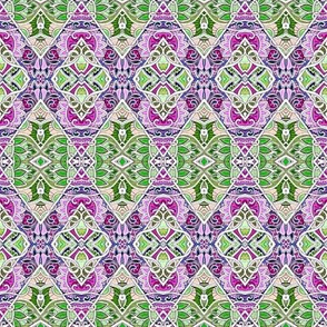 And One to Grow On (delicate green/raspberry diamond patchwork)