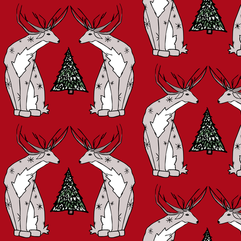 Reindeer fabric by pond_ripple on Spoonflower - custom fabric