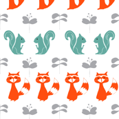 Modern Woodland Creatures in white