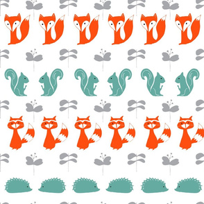 Modern Woodland Creatures in white