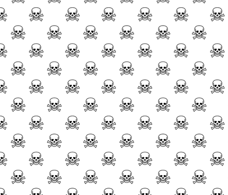 Skull and Cross Bones - Black fabric by vanityblood on Spoonflower - custom fabric