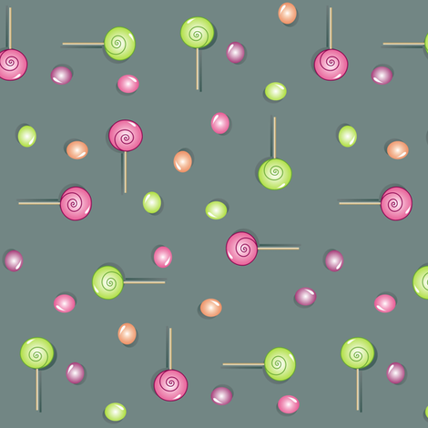 Scattered Sweets on Slate fabric by smuk on Spoonflower - custom fabric