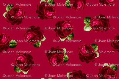 Roses with leaves complete design