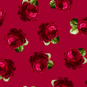 Roses with leaves complete design