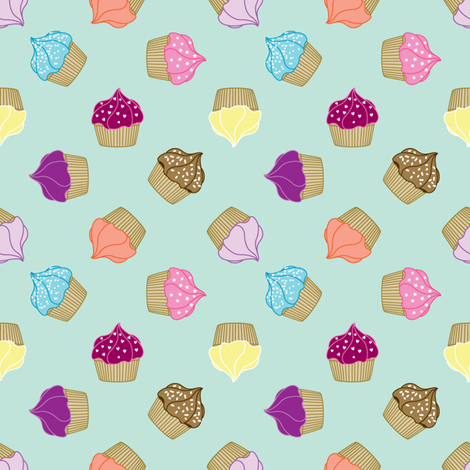 Cupcake Scatter fabric by ruthevelyn on Spoonflower - custom fabric