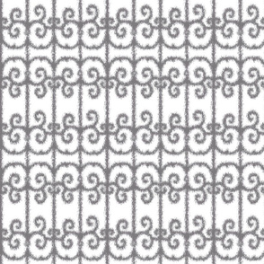 Ikat Wrought Iron Swirls in Gray