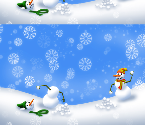 Snowflakes_and_snowmen fabric by catstyles on Spoonflower - custom fabric