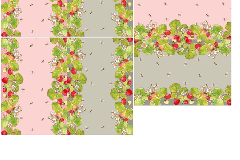 Five Reversible Placemats - Strawberries and Bees fabric by anntuck on Spoonflower - custom fabric