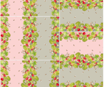 Five Reversible Placemats - Strawberries and Bees