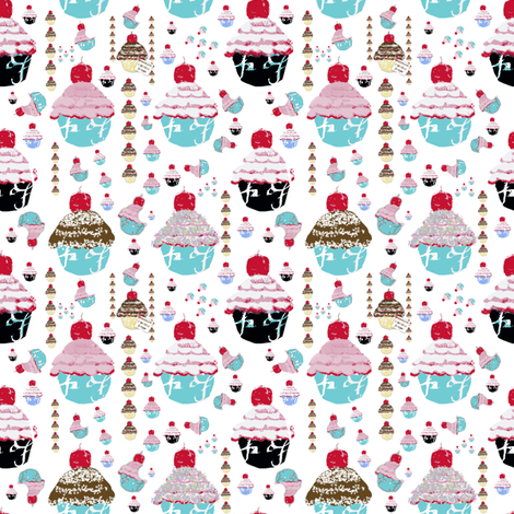 A Cupcake Dream fabric by karenharveycox on Spoonflower - custom fabric